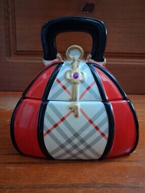 Vintage David's Cookies ~ Ceramic Purse Shaped Cookie Jar